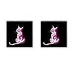 Pink abstract cat Cufflinks (Square) Front(Pair)