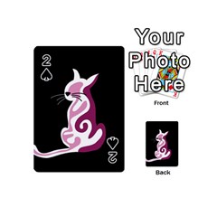 Pink Abstract Cat Playing Cards 54 (mini) 