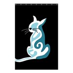 Blue abstract cat Shower Curtain 48  x 72  (Small)  Curtain(48  X 72 ) - 42.18 x64.8  Curtain(48  X 72 )