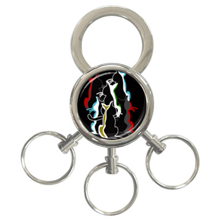 Street cats 3-Ring Key Chains