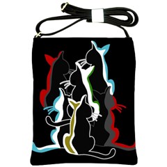 Street Cats Shoulder Sling Bags by Valentinaart