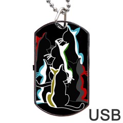 Street Cats Dog Tag Usb Flash (two Sides)  by Valentinaart