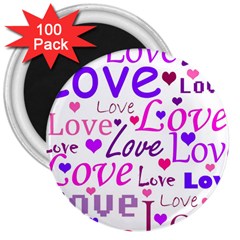 Love Pattern 3  Magnets (100 Pack) by Valentinaart