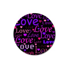 Love Pattern 2 Magnet 3  (round) by Valentinaart