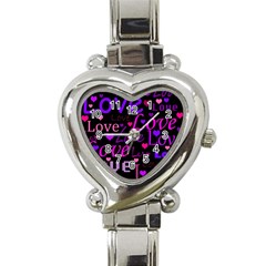 Love Pattern 2 Heart Italian Charm Watch by Valentinaart