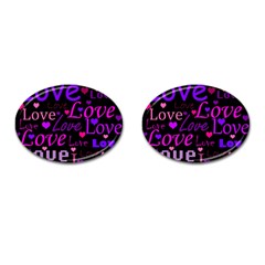 Love Pattern 2 Cufflinks (oval) by Valentinaart