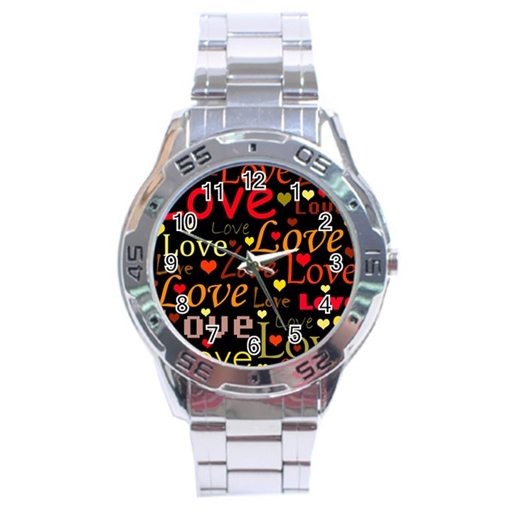 Love pattern 3 Stainless Steel Analogue Watch