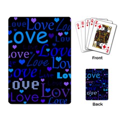 Blue Love Pattern Playing Card by Valentinaart