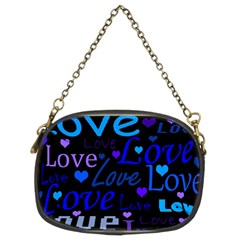 Blue Love Pattern Chain Purses (two Sides)  by Valentinaart