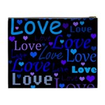 Blue love pattern Cosmetic Bag (XL) Back