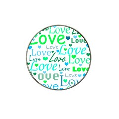 Love Pattern - Green And Blue Hat Clip Ball Marker (4 Pack) by Valentinaart