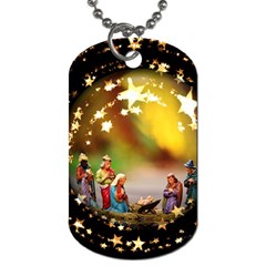 Christmas Crib Virgin Mary Joseph Jesus Christ Three Kings Baby Infant Jesus 4000 Dog Tag (two Sides) by yoursparklingshop