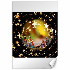 Christmas Crib Virgin Mary Joseph Jesus Christ Three Kings Baby Infant Jesus 4000 Canvas 24  X 36 