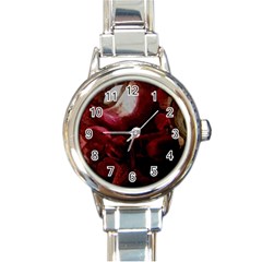 Dark Red Candlelight Candles Round Italian Charm Watch by yoursparklingshop