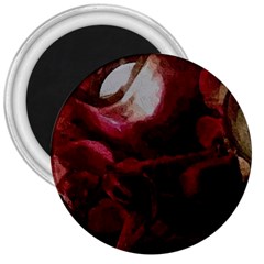 Dark Red Candlelight Candles 3  Magnets