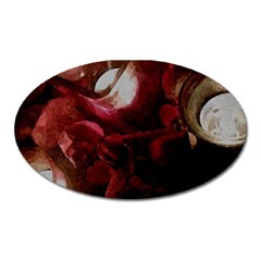 Dark Red Candlelight Candles Oval Magnet by yoursparklingshop