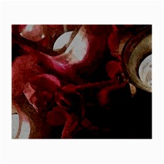 Dark Red Candlelight Candles Small Glasses Cloth (2-side)
