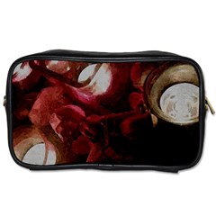 Dark Red Candlelight Candles Toiletries Bags by yoursparklingshop