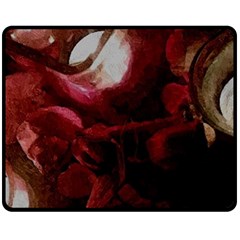 Dark Red Candlelight Candles Fleece Blanket (medium) 