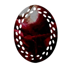 Dark Red Candlelight Candles Ornament (oval Filigree)  by yoursparklingshop