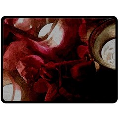 Dark Red Candlelight Candles Double Sided Fleece Blanket (large)  by yoursparklingshop