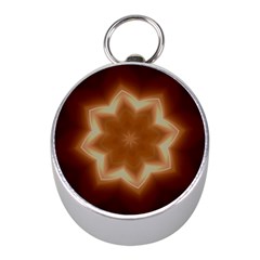 Christmas Flower Star Light Kaleidoscopic Design Mini Silver Compasses by yoursparklingshop