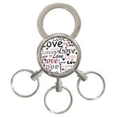 Love Pattern - Red 3-ring Key Chains by Valentinaart