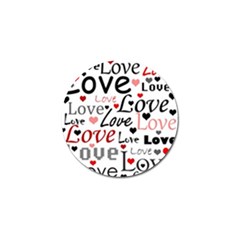 Love Pattern - Red Golf Ball Marker