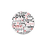 Love pattern - red Golf Ball Marker Front