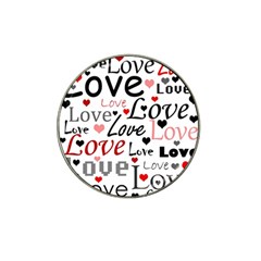 Love Pattern - Red Hat Clip Ball Marker by Valentinaart