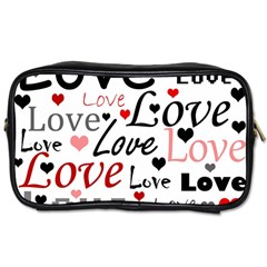 Love Pattern - Red Toiletries Bags 2-side by Valentinaart