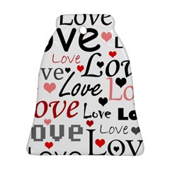 Love Pattern - Red Bell Ornament (2 Sides) by Valentinaart