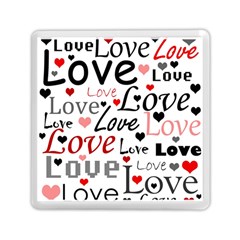 Love Pattern - Red Memory Card Reader (square)  by Valentinaart