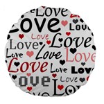 Love pattern - red Large 18  Premium Round Cushions Front