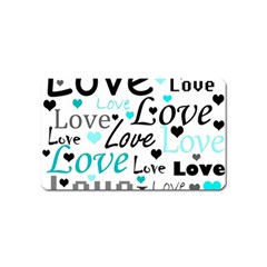 Love Pattern - Cyan Magnet (name Card) by Valentinaart