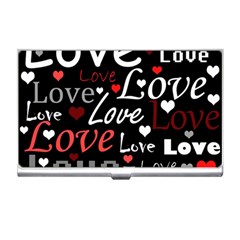 Red Love Pattern Business Card Holders