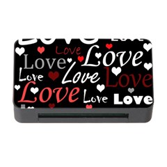 Red Love Pattern Memory Card Reader With Cf by Valentinaart