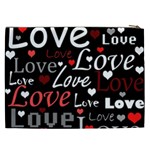 Red Love pattern Cosmetic Bag (XXL)  Back