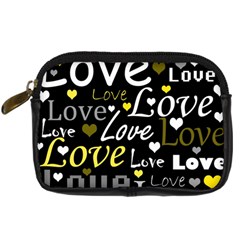 Yellow Love Pattern Digital Camera Cases by Valentinaart