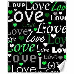 Green Valentine s Day Pattern Canvas 16  X 20   by Valentinaart