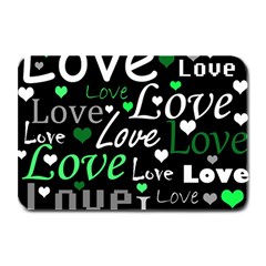 Green Valentine s Day Pattern Plate Mats by Valentinaart