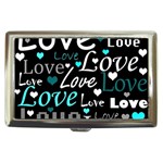 Valentine s day pattern - cyan Cigarette Money Cases Front