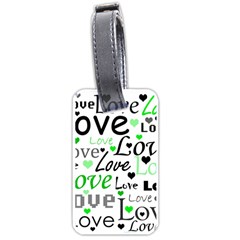 Green  Valentine s Day Pattern Luggage Tags (one Side)  by Valentinaart