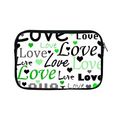 Green  Valentine s Day Pattern Apple Ipad Mini Zipper Cases by Valentinaart