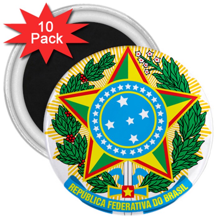 Coat of Arms of Brazil 3  Magnets (10 pack) 