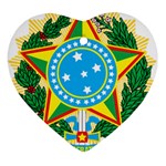 Coat of Arms of Brazil Heart Ornament (2 Sides) Back