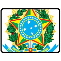 Coat Of Arms Of Brazil Fleece Blanket (large)  by abbeyz71