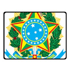 Coat Of Arms Of Brazil, 1971-1992 Double Sided Fleece Blanket (small) 
