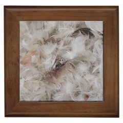 Down Comforter Feathers Goose Duck Feather Photography Framed Tiles by yoursparklingshop