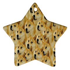 Face Cute Dog Star Ornament (Two Sides) 